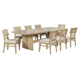 Kailani 9-piece Rectangular Wood Dining Table Set Beige Oak - 109381-S9