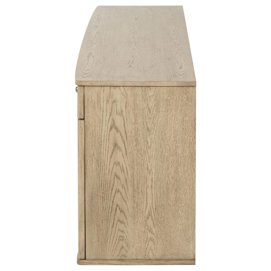 Kailani 4-door Cane Sideboard Buffet Cabinet Beige Oak - 109385