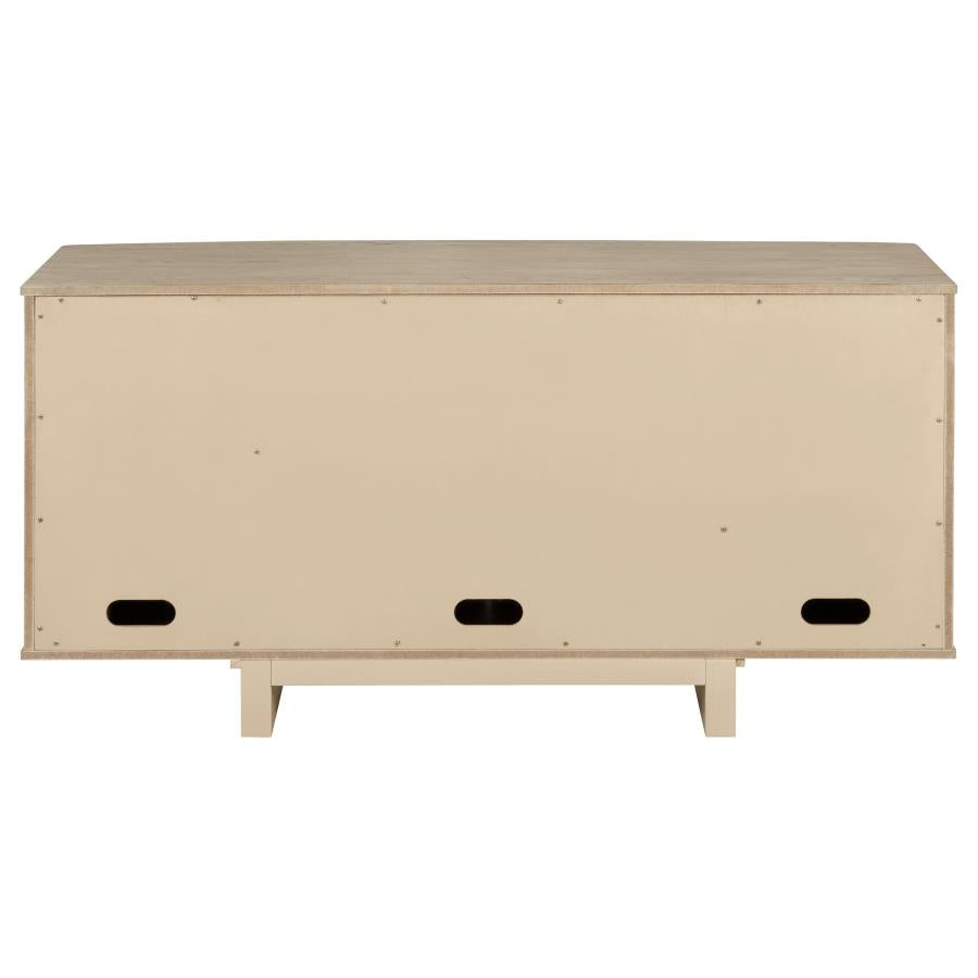 Kailani 4-door Cane Sideboard Buffet Cabinet Beige Oak - 109385