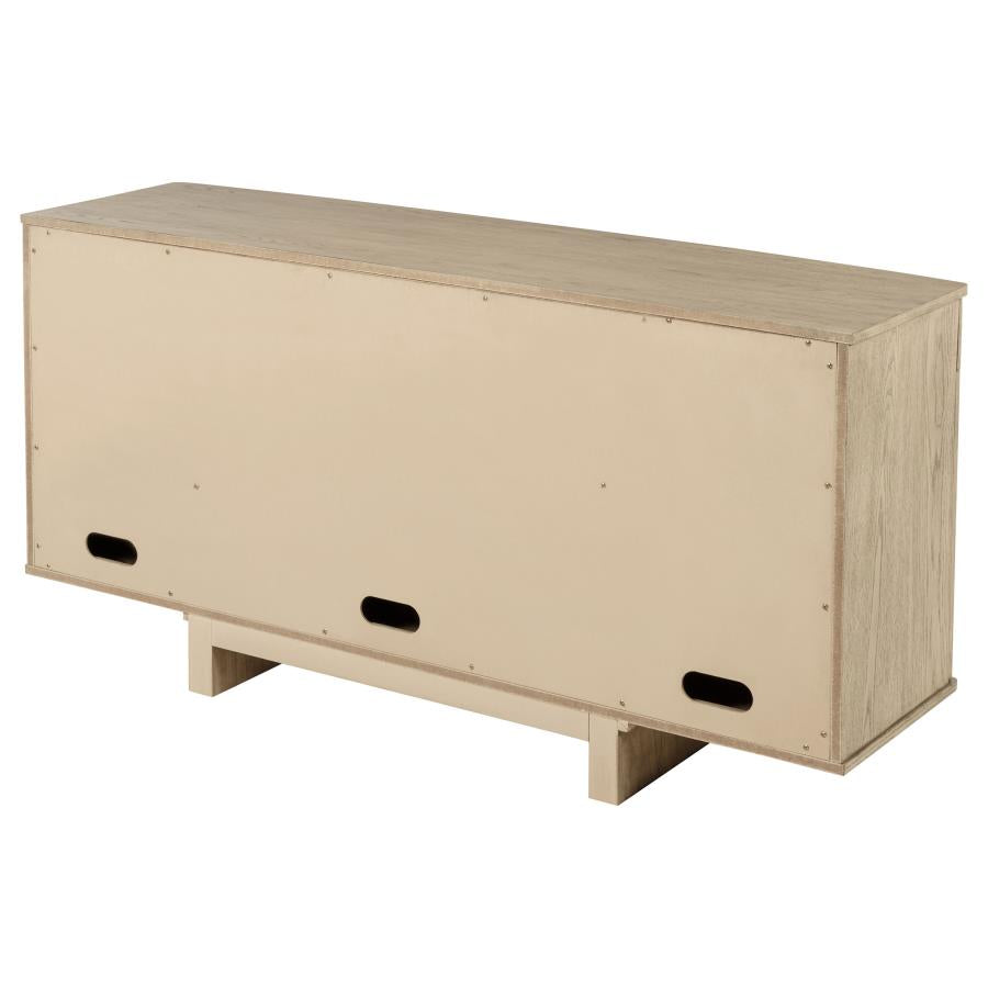 Kailani 4-door Cane Sideboard Buffet Cabinet Beige Oak - 109385