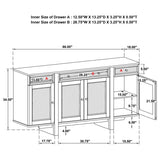 Kailani 4-door Cane Sideboard Buffet Cabinet Beige Oak - 109385