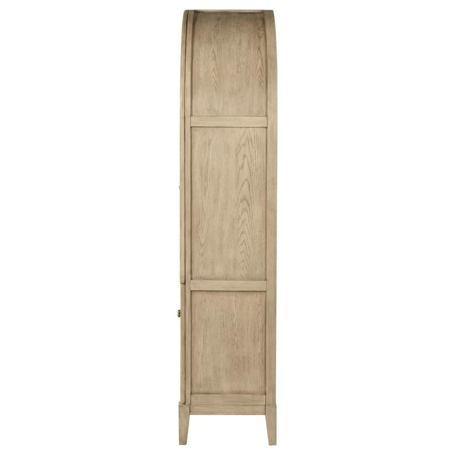 Kailani 4-Door Cane Dining Vitrine Display Cabinet Beige Oak - 109386