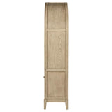 Kailani 4-Door Cane Dining Vitrine Display Cabinet Beige Oak - 109386