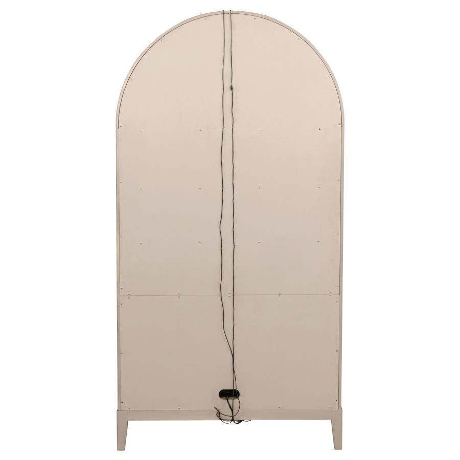 Kailani 4-Door Cane Dining Vitrine Display Cabinet Beige Oak - 109386