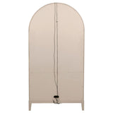 Kailani 4-Door Cane Dining Vitrine Display Cabinet Beige Oak - 109386