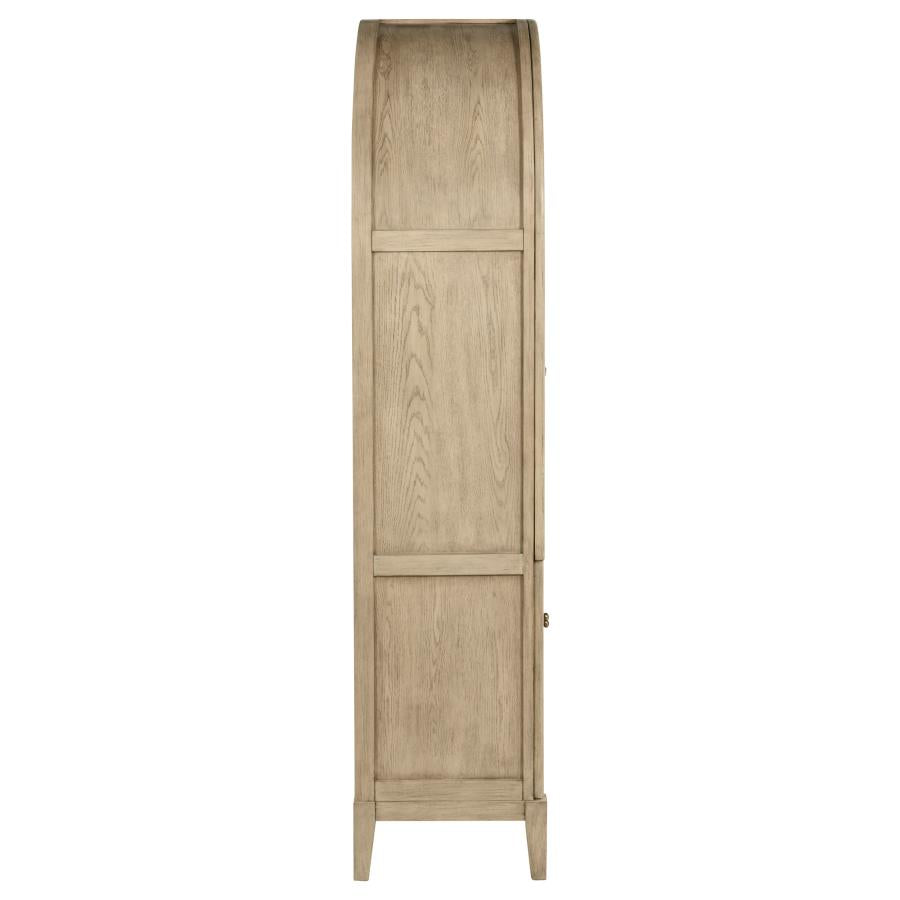 Kailani 4-Door Cane Dining Vitrine Display Cabinet Beige Oak - 109386