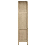 Kailani 4-Door Cane Dining Vitrine Display Cabinet Beige Oak - 109386