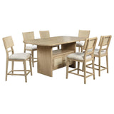 Kailani 7-piece Wood Counter Height Dining Set Beige Oak - 109388-S7