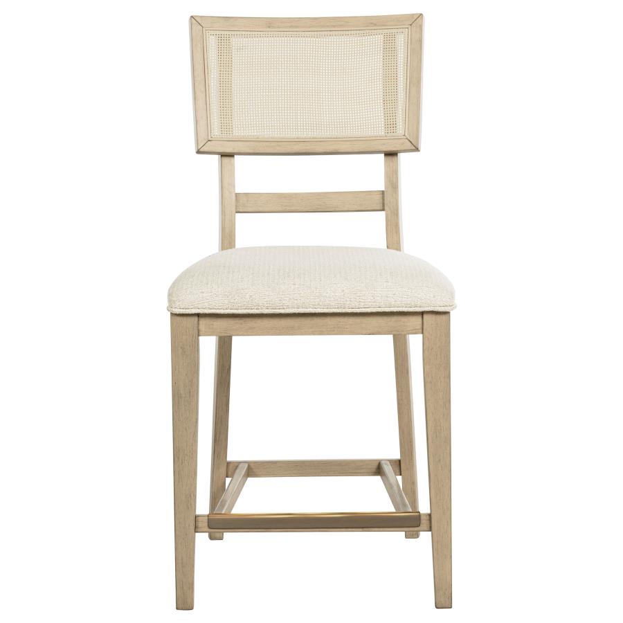 Kailani Rattan Cane Counter Side Chair Beige Oak (Set of 2) - 109389