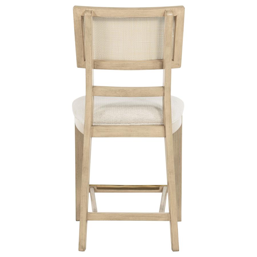 Kailani Rattan Cane Counter Side Chair Beige Oak (Set of 2) - 109389