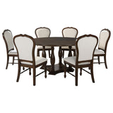 Landon 7-piece 60-inch Round Dining Table Set Rich Brown - 109400-S7
