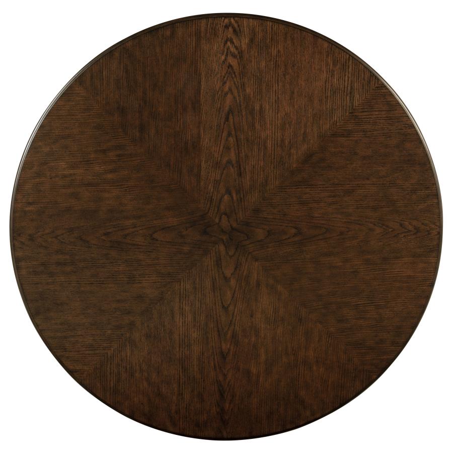 Landon 60-inch Round Wood Pedestal Dining Table Rich Brown - 109400