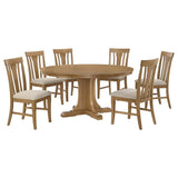 Hartville 7-piece Round Dining Table Set Natural Light Brown - 109460-S7