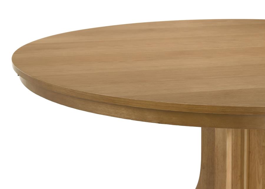 Hartville 60-inch Round Dining Table Natural Light Brown - 109460