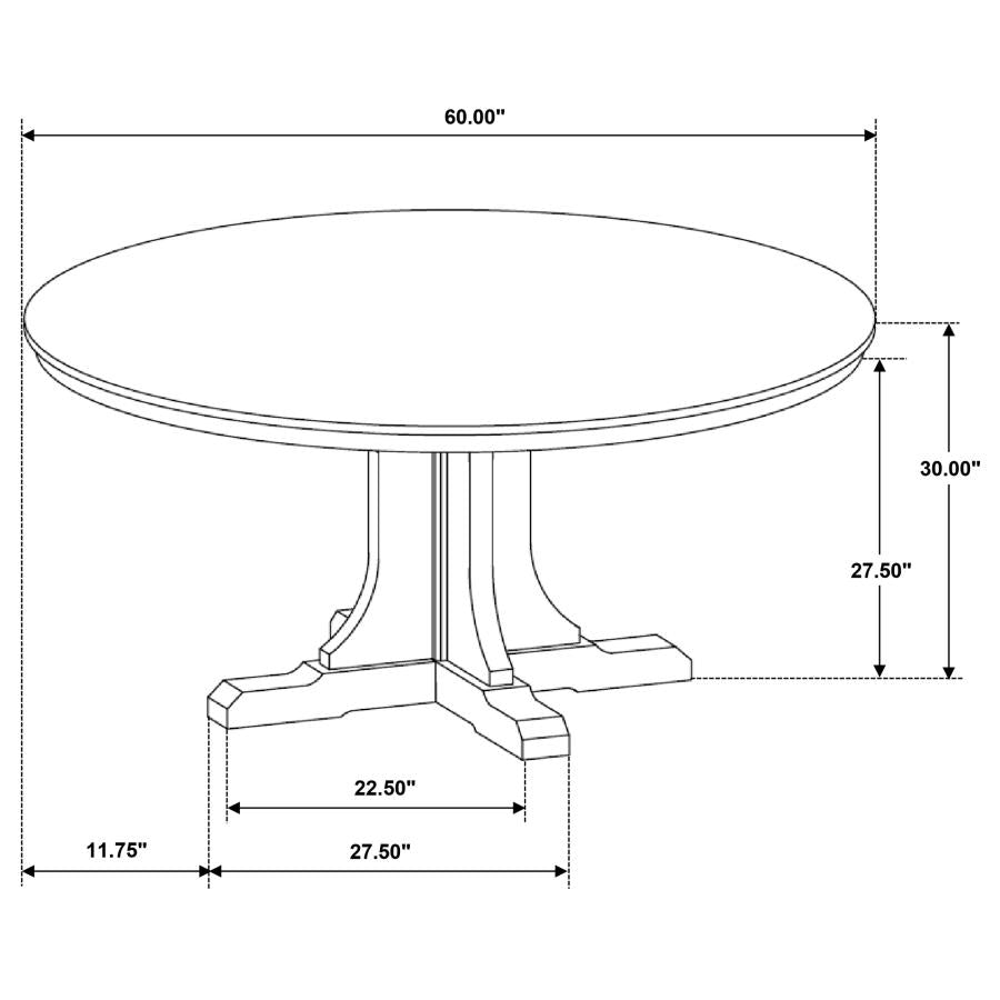 Hartville 60-inch Round Dining Table Natural Light Brown - 109460