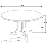 Hartville 60-inch Round Dining Table Natural Light Brown - 109460