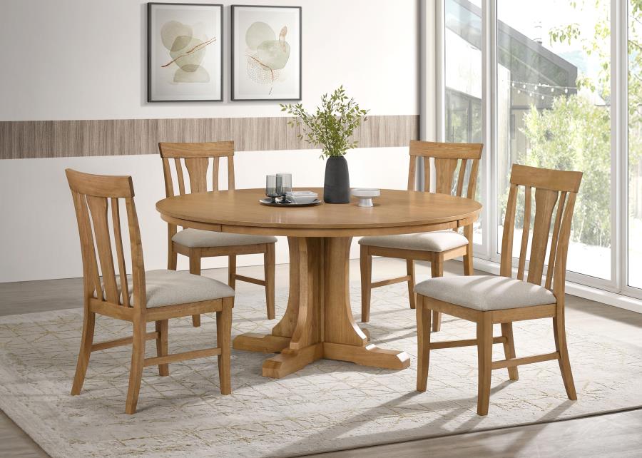 Hartville 60-inch Round Dining Table Natural Light Brown - 109460