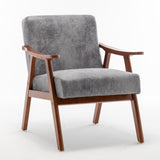 Mid Century Modern Accent Chair With Solid Wood Frame And Extra Thick Backrest