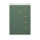 Modern Bathroom Vanity With 1 Door And 3 Drawers