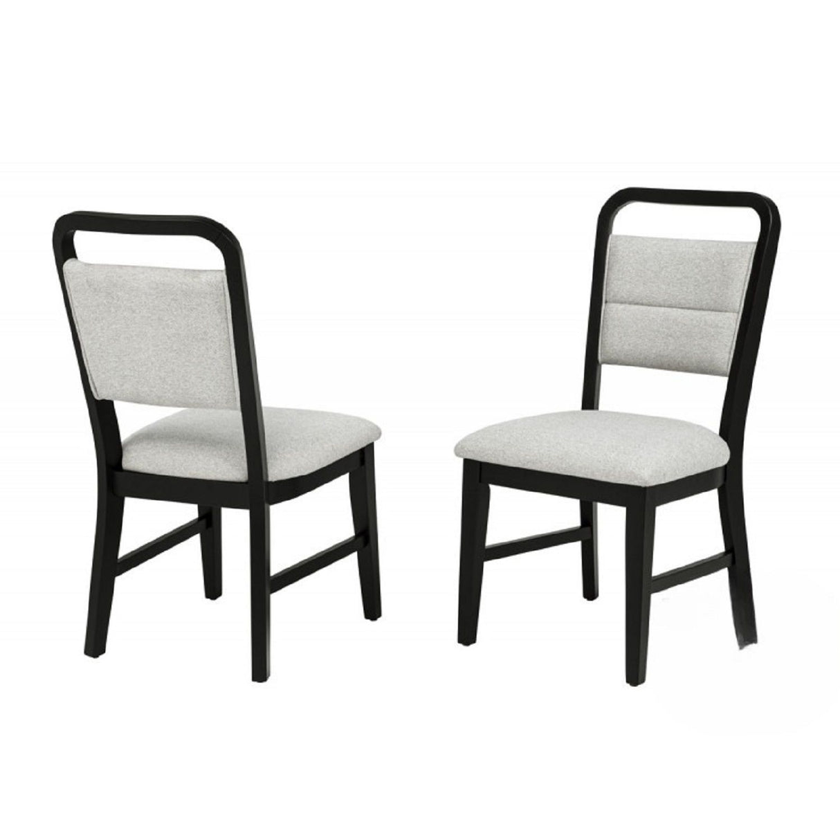 Dining Kitchen Side Chair With Curved Back Design (Set of 2) - Black / Gray