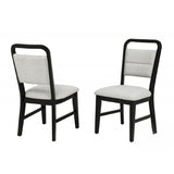 Dining Kitchen Side Chair With Curved Back Design (Set of 2) - Black / Gray