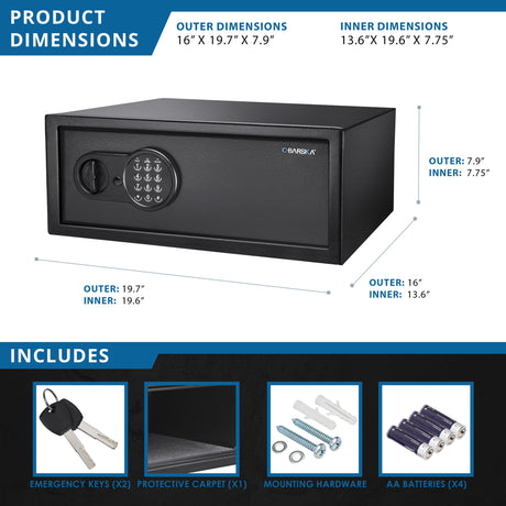1 2 Cu Ft Digital Keypad Security Safe - Black