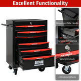 Rolling Metal Tool Chest With Drawers, Steel Storage Cabinet With Ball Bearing Slides