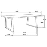 Ditman 80-inch Live Edge Dining Table Grey Sheesham - 110181