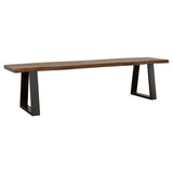 Ditman Live Edge Wood Dining Bench Grey Sheesham - 110183