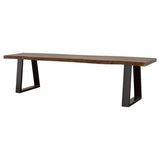 Ditman Live Edge Wood Dining Bench Grey Sheesham - 110183