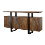 Ditman 4-door Solid Wood Sideboard Buffet Grey Sheesham - 110185