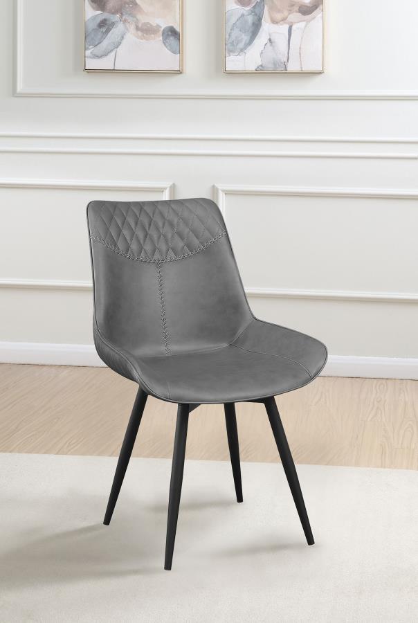 Brassie Upholstered Swivel Dining Side Chair Grey (Set of 2) - 110272