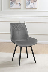Brassie Upholstered Swivel Dining Side Chair Grey (Set of 2) - 110272