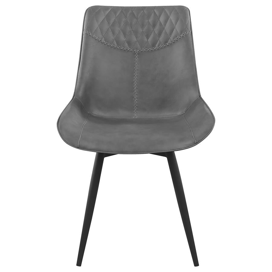 Brassie Upholstered Swivel Dining Side Chair Grey (Set of 2) - 110272