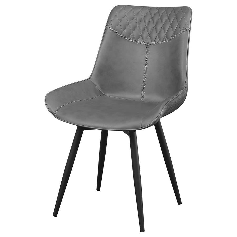 Brassie Upholstered Swivel Dining Side Chair Grey (Set of 2) - 110272
