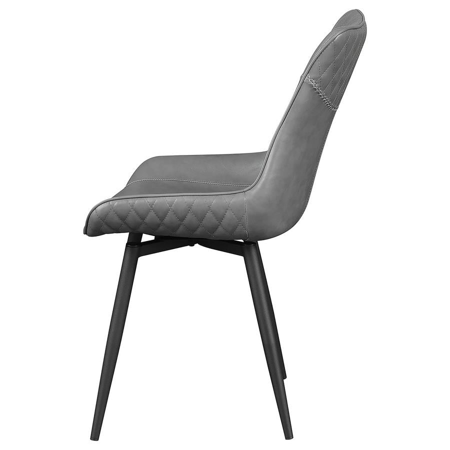 Brassie Upholstered Swivel Dining Side Chair Grey (Set of 2) - 110272