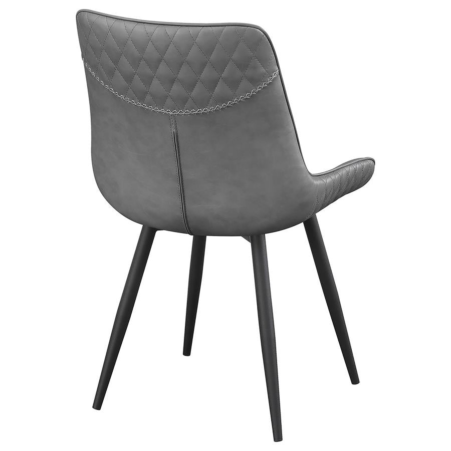 Brassie Upholstered Swivel Dining Side Chair Grey (Set of 2) - 110272
