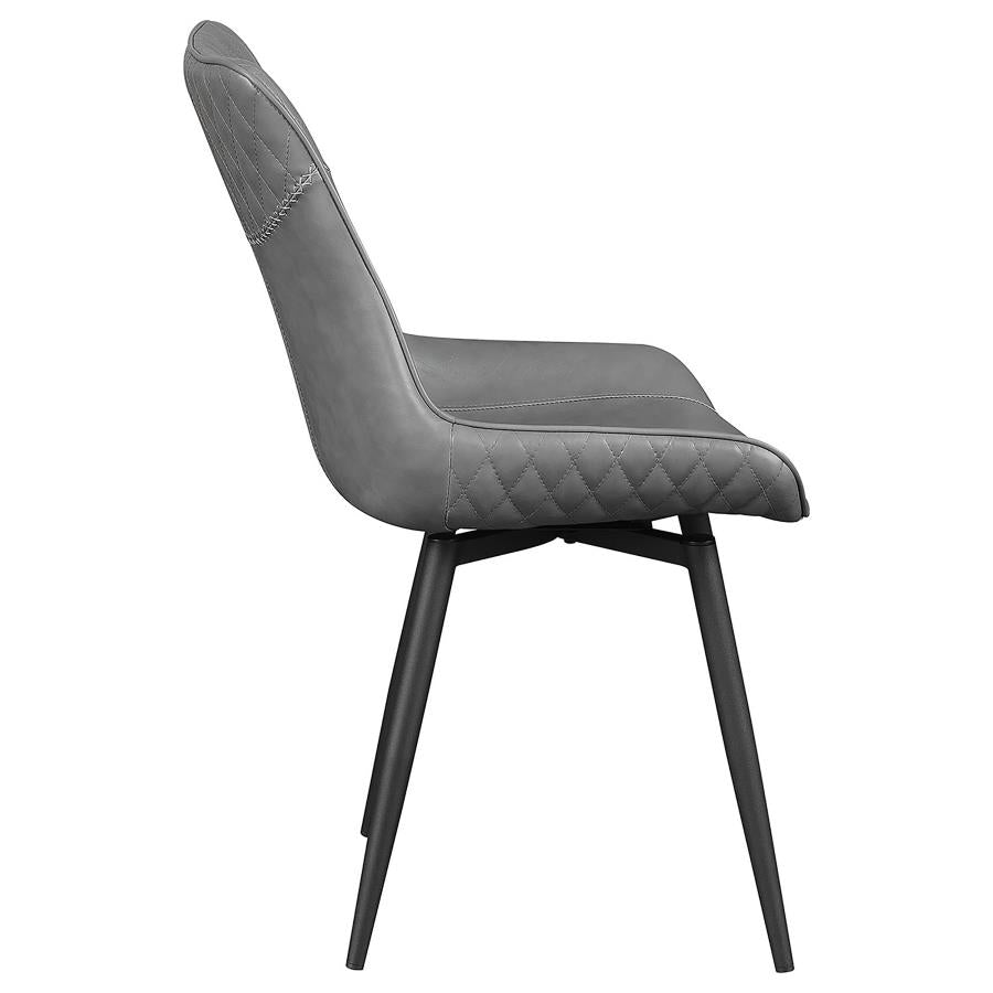 Brassie Upholstered Swivel Dining Side Chair Grey (Set of 2) - 110272