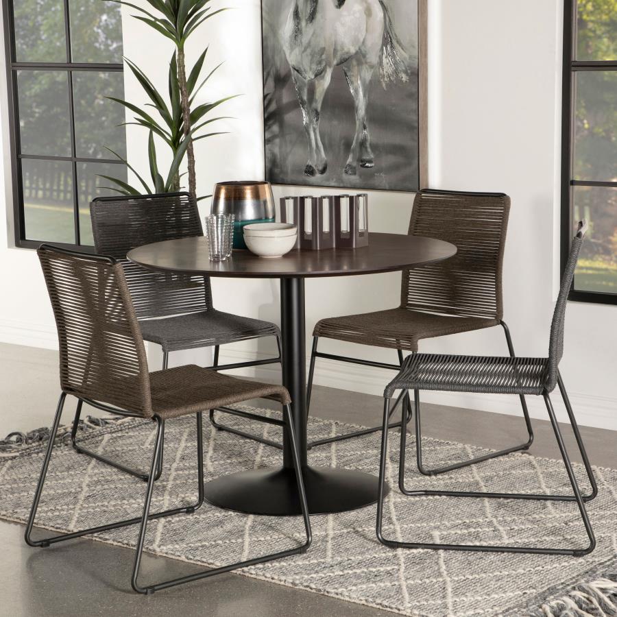 Cora Round 40-inch Wood Top Dining Table Brown Walnut - 110280