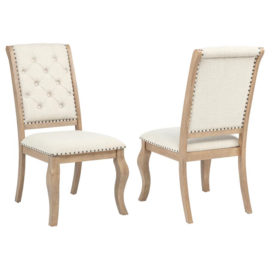 Brockway Upholstered Dining Chair Barley Brown (Set of 2) - 110292