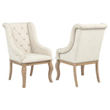 Brockway Upholstered Arm Chair Barley Brown (Set of 2) - 110293