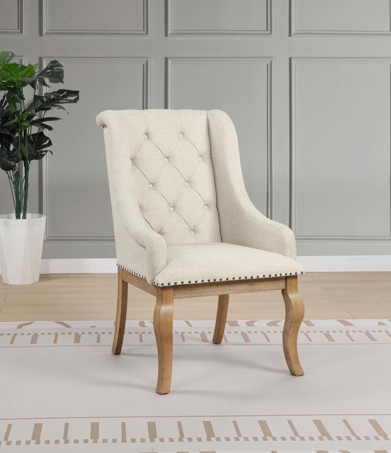 Brockway Upholstered Arm Chair Barley Brown (Set of 2) - 110293