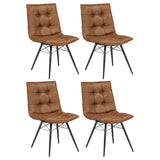 Aiken Faux Leather Upholstered Dining Side Chair Saddle Brown (Set of 4) - 110302SDL