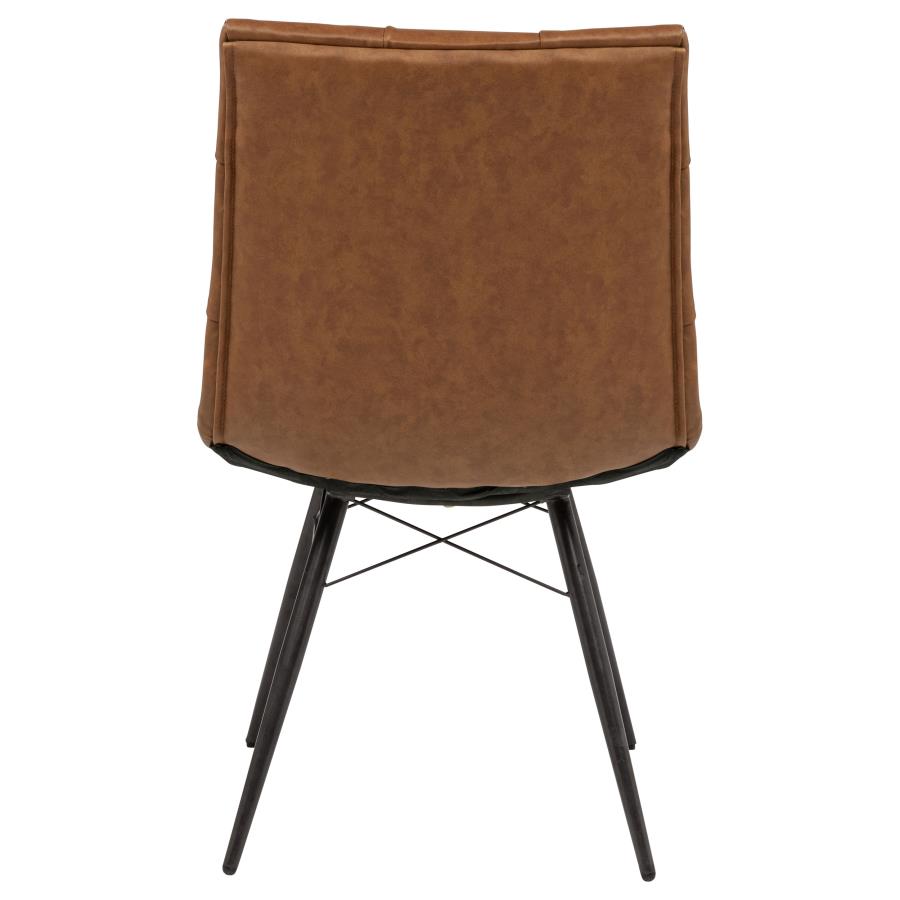 Aiken Faux Leather Upholstered Dining Side Chair Saddle Brown (Set of 4) - 110302SDL