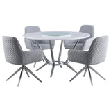 Abby 5-piece Round Dining Table Set White High Gloss - 110321-S5