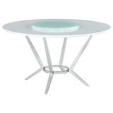 Abby 5-piece Round Dining Table Set White High Gloss - 110321-S5