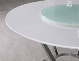 Abby 5-piece Round Dining Table Set White High Gloss - 110321-S5