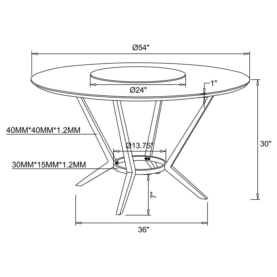 Abby 5-piece Round Dining Table Set White High Gloss - 110321-S5
