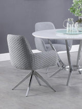 Abby Fabric Upholstered Swivel Dining Arm Chair Light Grey - 110322