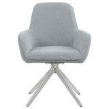 Abby Fabric Upholstered Swivel Dining Arm Chair Light Grey - 110322